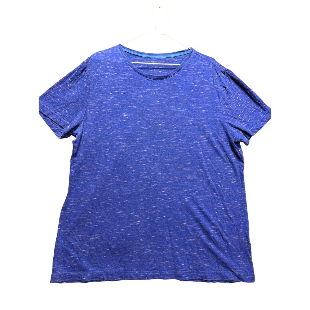 Banana Republic T-Shirt Mens Large Blue Slub Knit Soft Wash Short Sleeve